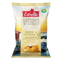 VÄSTKUSTCHIPS SMÖR OCH HALVSSALT 10  x 180 G