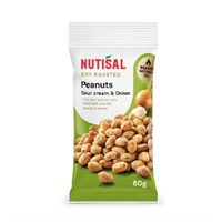 AA* Nutisal Dry Roasted Peanuts Sour Cream & Onion 14x60g