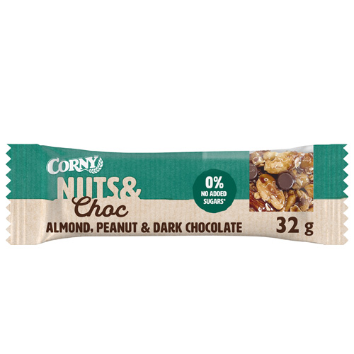 Corny Nuts & Choc Mandel, Jordnöt & Mörk Choklad 32G