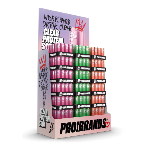 Clear Protein Soda 33CL Display 1/3-pall 504 st.