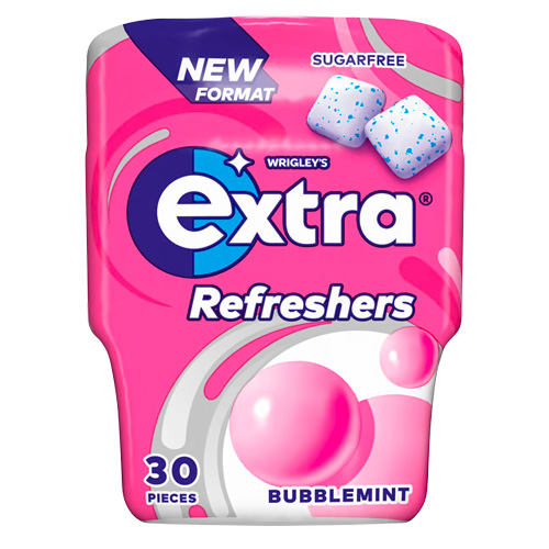 EXTRA REFRESHERS BUBBLE MINT 67G